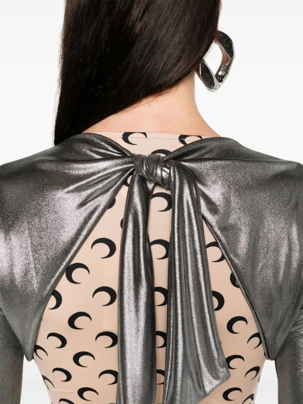 トップス Marine Serre Crescent Moon-print T-shirt Marine Serre Crescent Moon-print Panneled T-shirt | Silver | FARFETCH