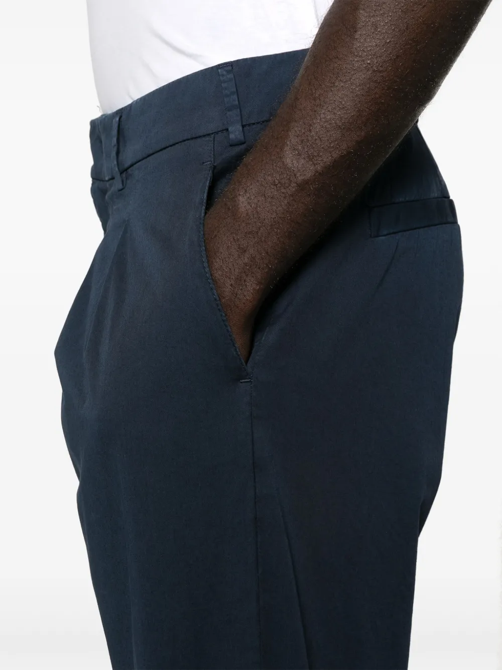 DONDUP Chino met logoplakkaat Blauw