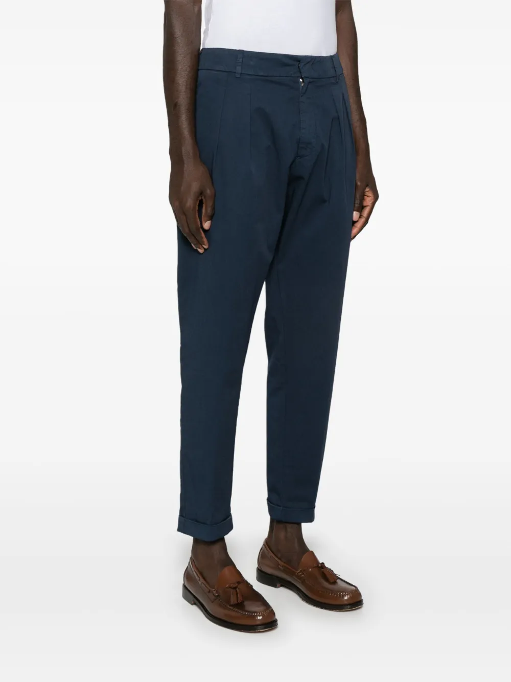DONDUP Chino met logoplakkaat Blauw