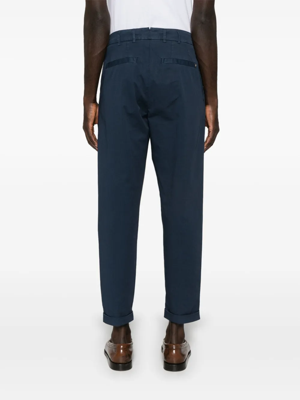 DONDUP Chino met logoplakkaat Blauw