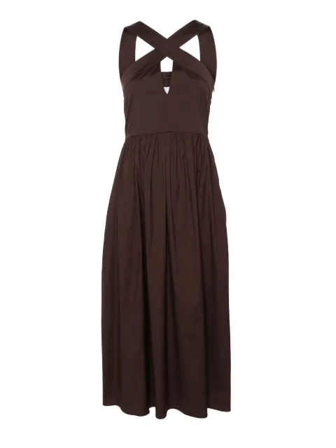 Max Mara V-neck poplin midi dress