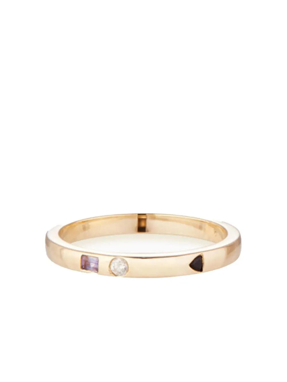 9kt yellow gold Three Stone Stacker ring