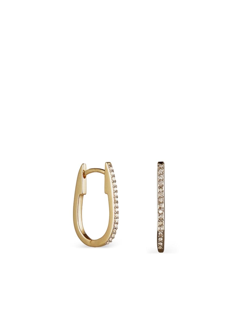 Otiumberg 9kt Yellow Gold Oval Diamond Hoop Earrings