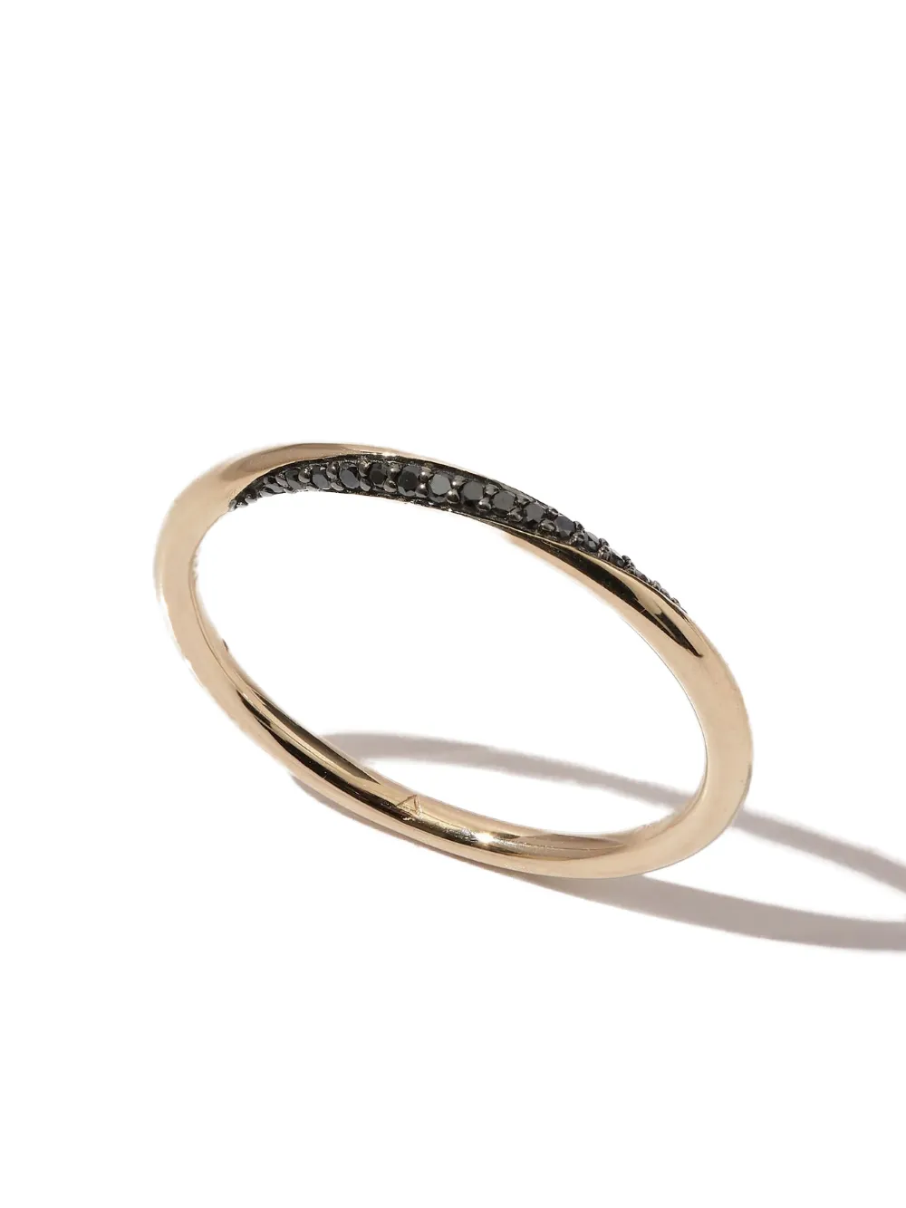 9K yellow gold Twisted Thread diamond ring