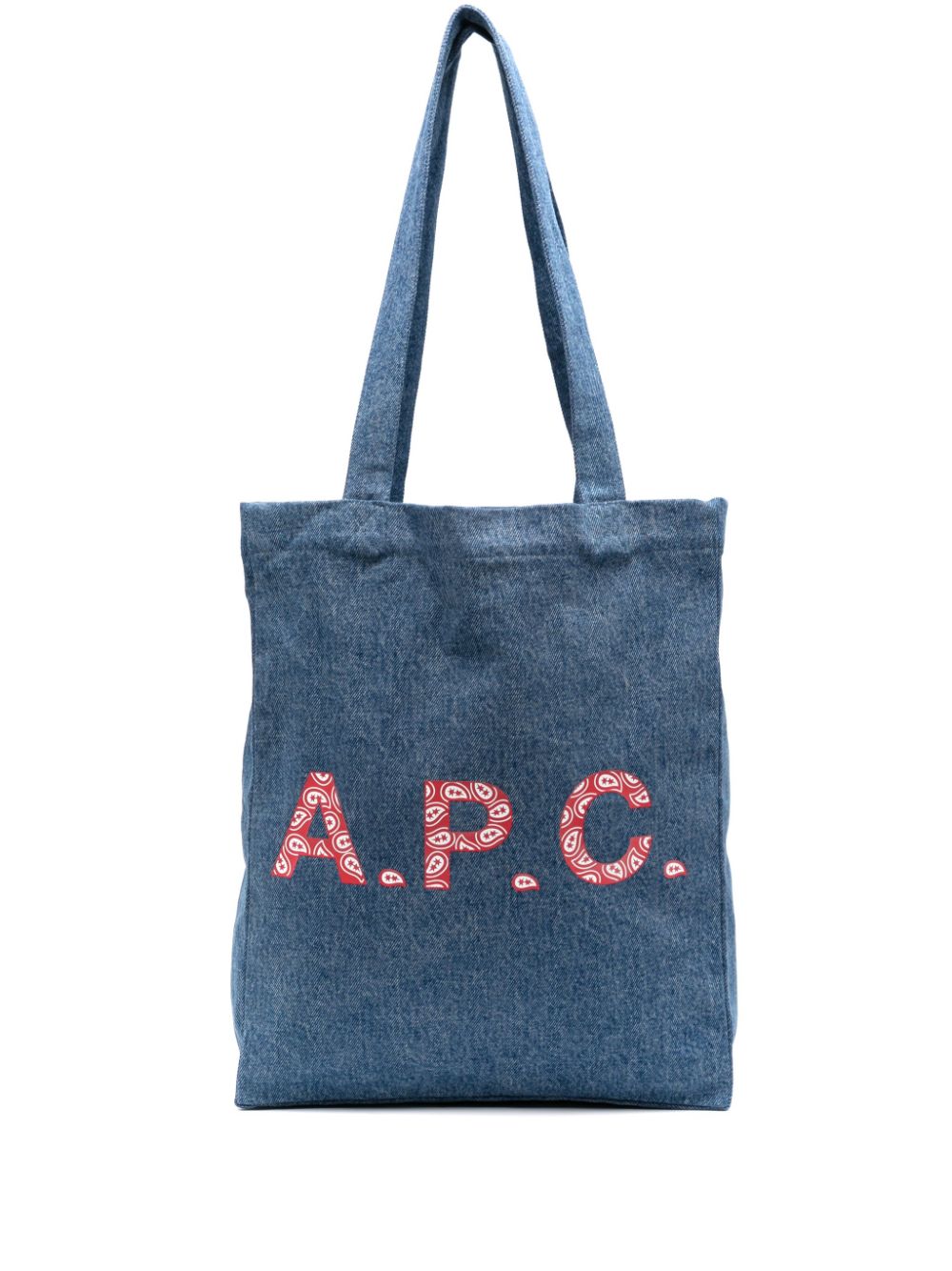 a.p.c. lou denim tote bag - bleu