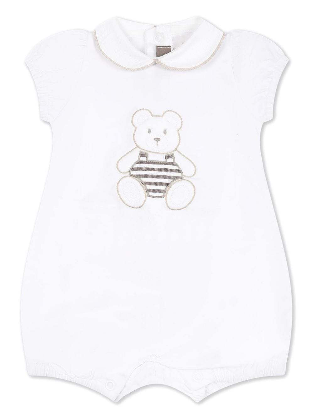 Little Bear appliquéd stretch-cotton shorties - Bianco