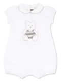 Little Bear appliquéd stretch-cotton shorties - White
