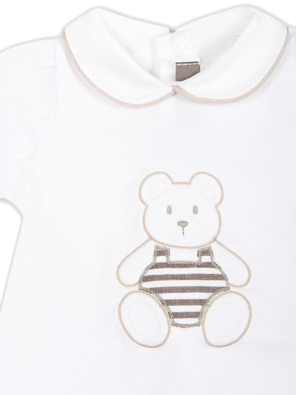 Shop Little Bear Appliquéd Stretch-cotton Shorties In White