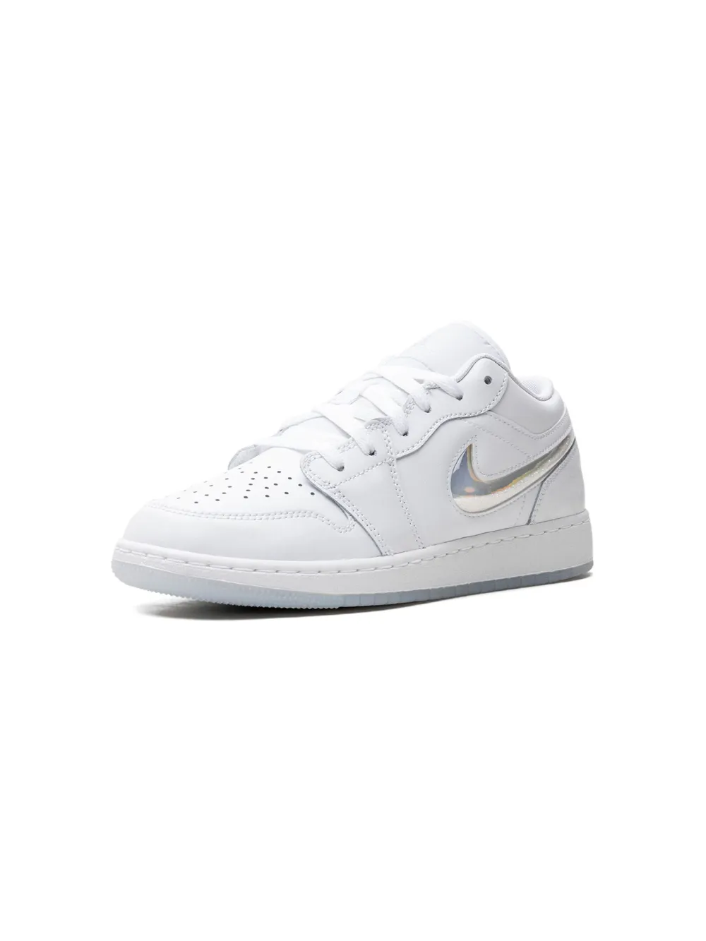 Shop Jordan Air  1 Low "glitter Swoosh" Sneakers In White