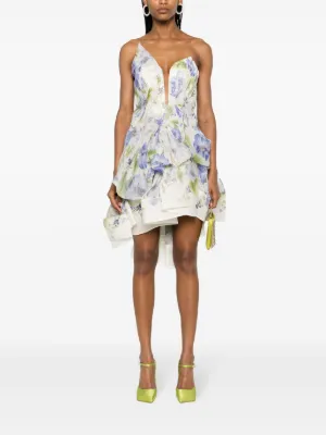 【Zimmermann】アカシア レーストリム ミニドレス Acacia Lace Trim Mini Dress Cream Multi Floral Online