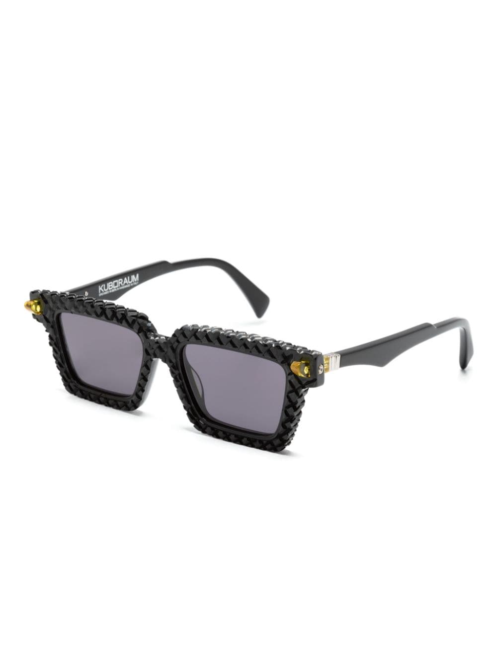 Shop Kuboraum Q2 Rectangle-frame Sunglasses In Black