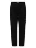 Stone Island Junior Compass-patch cotton trousers - Black