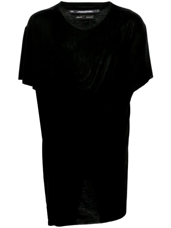 Julius Draped round-neck T-shirt | Black | FARFETCH