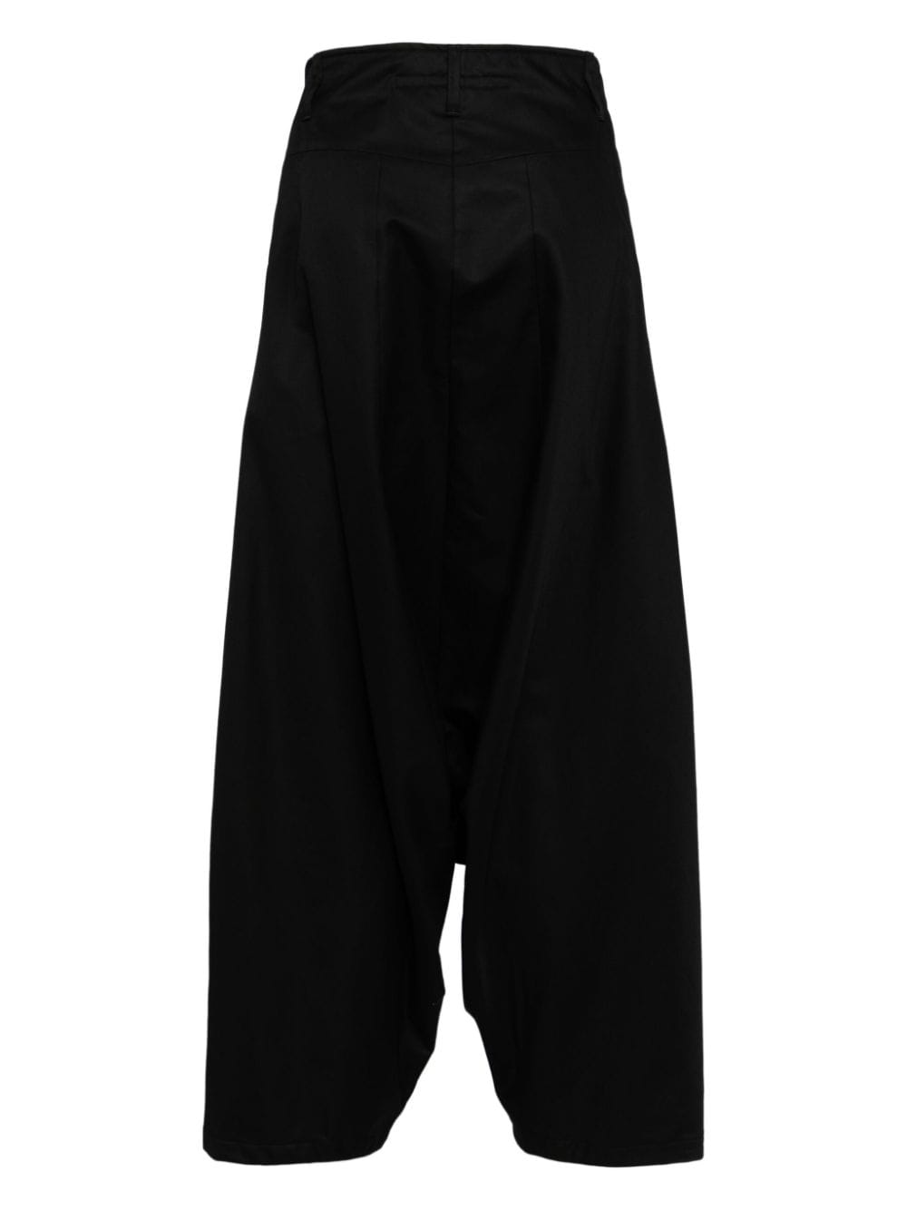 Shop Julius Loose Fir Cotton Blend Trousers In Black