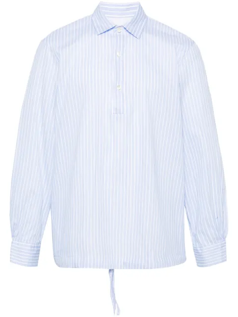 Officine Generale drawstring-hem striped shirt
