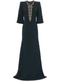 Jenny Packham Mars crystal-embellished crepe gown - Grey