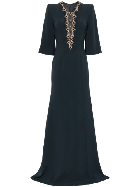 Jenny Packham Mars crystal-embellished crepe gown Women