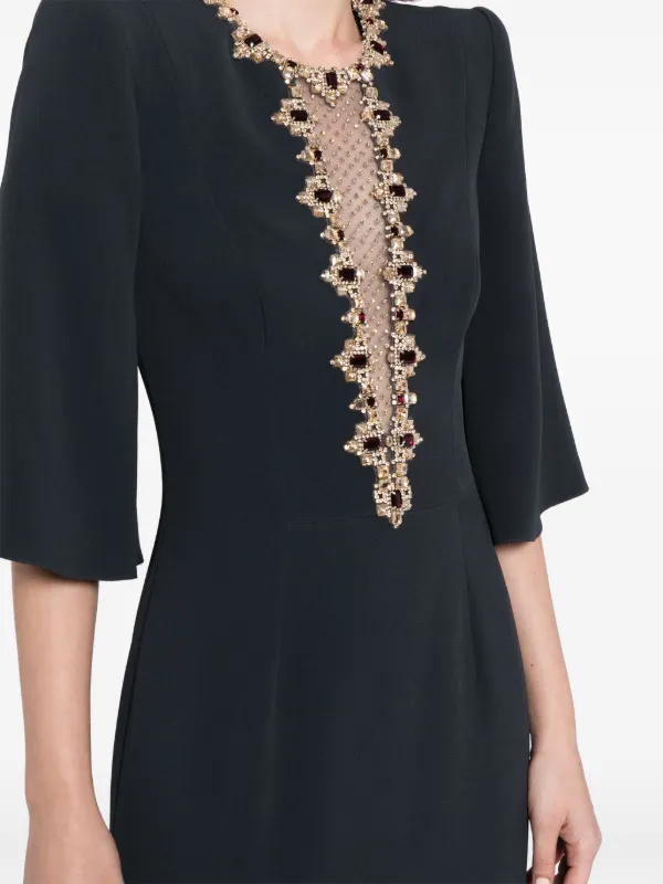 Jenny Packham Mars crystal embellished Crepe Gown Farfetch