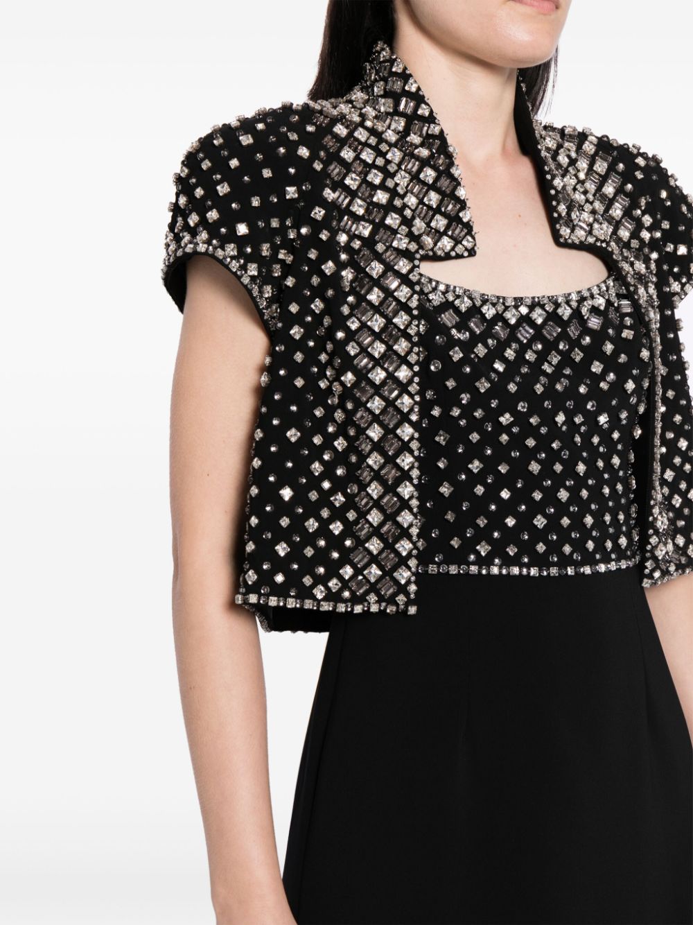 Jenny Packham Eon crystal-embellished cropped jacket Women