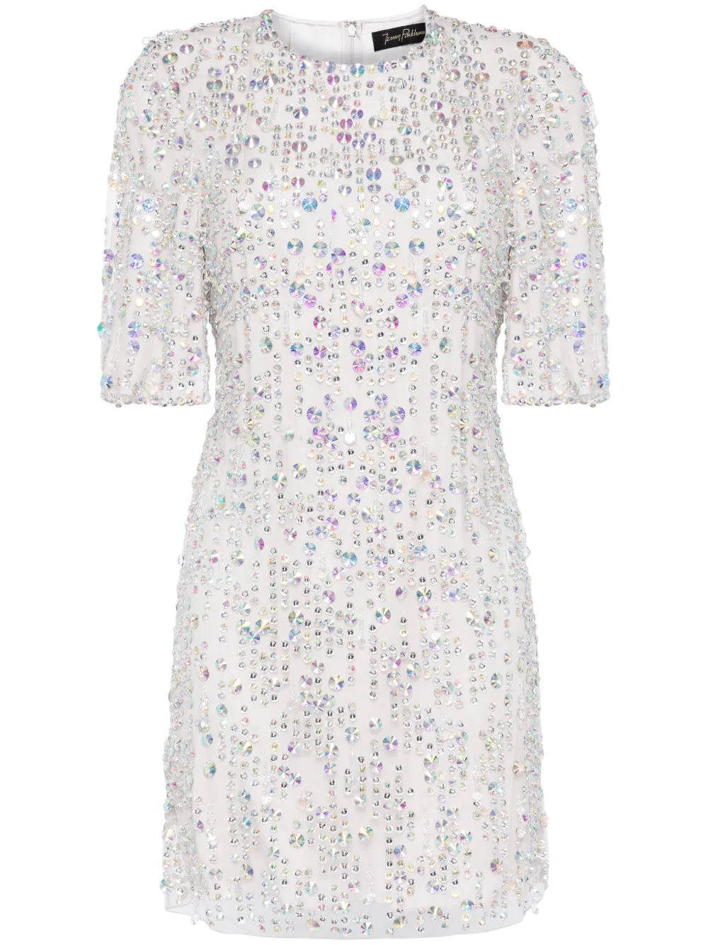 Shop Jenny Packham Saturn Embellished Minidress In Grey