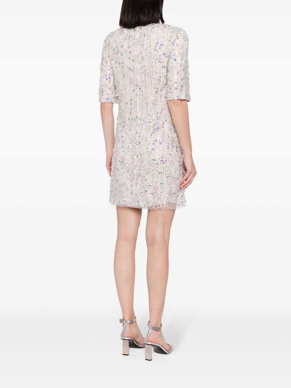 Shop Jenny Packham Saturn Embellished Minidress In Grey