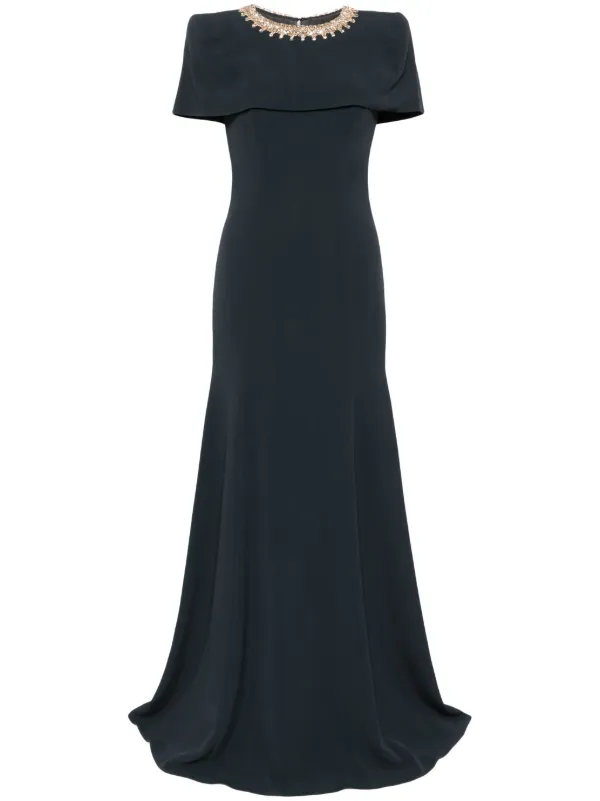 Jenny Packham Nadir crystal embellished Gown Grey FARFETCH SA