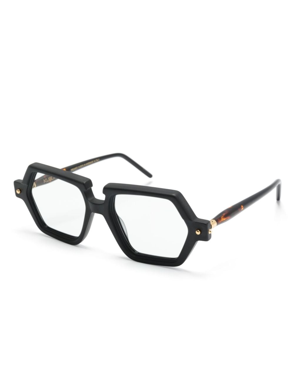 Shop Kuboraum P19 Geometric-frame Glasses In Black