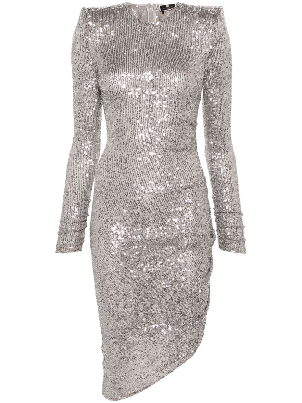 sequin asymmetric midi dress