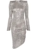 Elisabetta Franchi sequin asymmetric midi dress - Grey