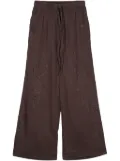 P.A.R.O.S.H. broderie-anglaise linen trousers - Brown
