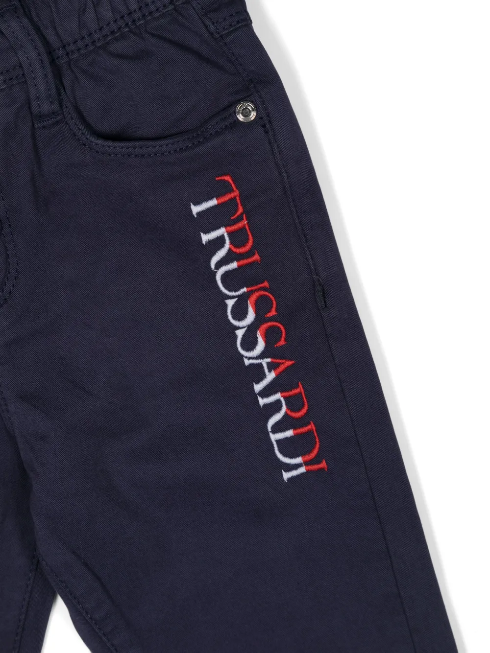 TRUSSARDI JUNIOR Chino met geborduurd logo Blauw