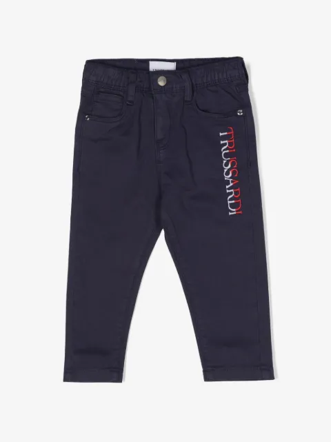TRUSSARDI JUNIOR pantalon chino à logo brodé