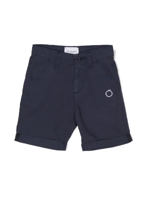 TRUSSARDI JUNIOR logo-embroidered chino shorts