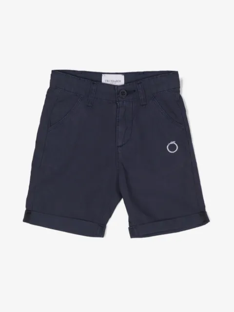 TRUSSARDI JUNIOR logo-embroidered chino shorts