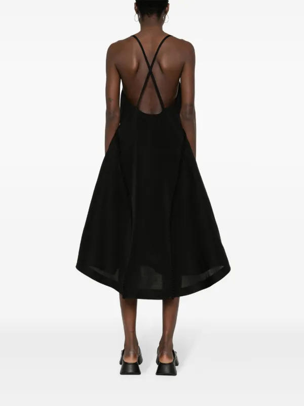 極美品 sacai 現行モデル 24年 シルク ファイユドレス ワンピース 黒