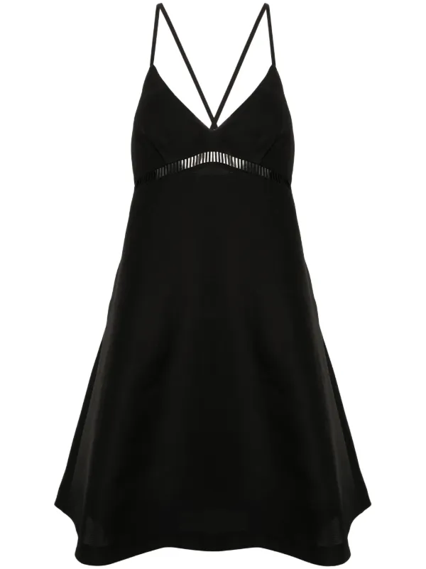 Sacai Faille Flared Midi Dress in Black