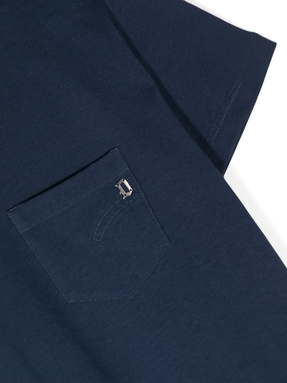 DONDUP KIDS Katoenen T-shirt met logoplakkaat Blauw