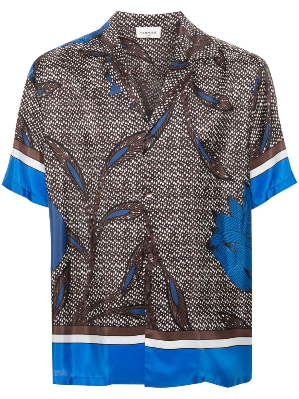 P.A.R.O.S.H. Zijden blouse met bloe print Blauw