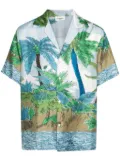 P.A.R.O.S.H. palm tree-print bowling shirt - Blue