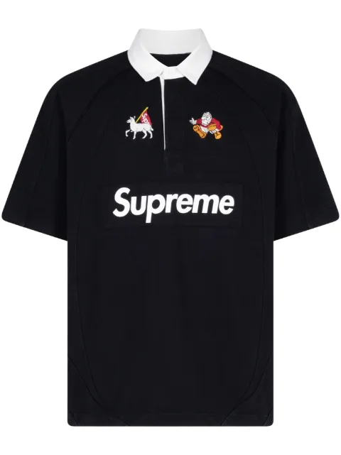 Supreme Rugby "Black" embroidered polo shirt