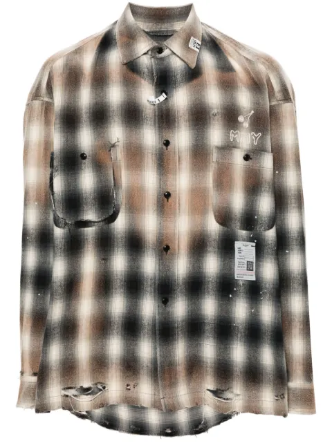 Maison MIHARA YASUHIRO distressed check-print shirt