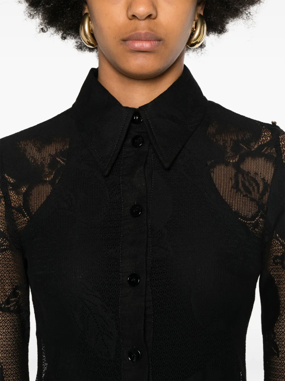 Sportmax Midi-jurk met bloemenkant Zwart