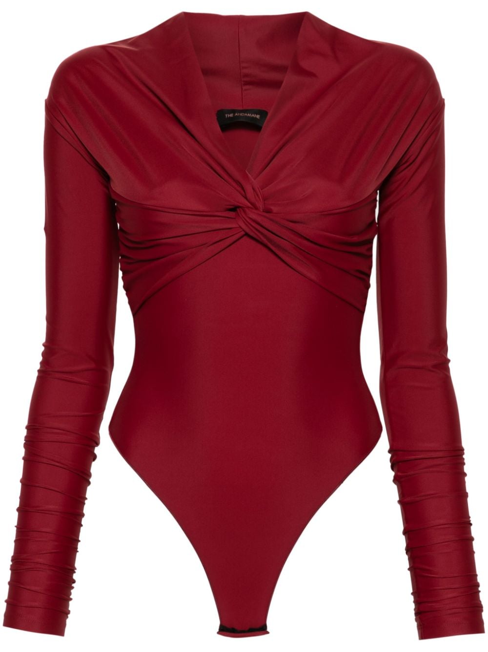 The Andamane Kendall Off-shoulder Bodysuit In Red