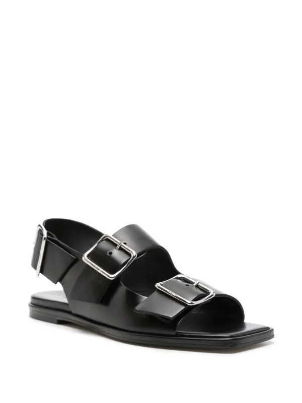 Aeyde Thekla Leather Sandals | Black | FARFETCH