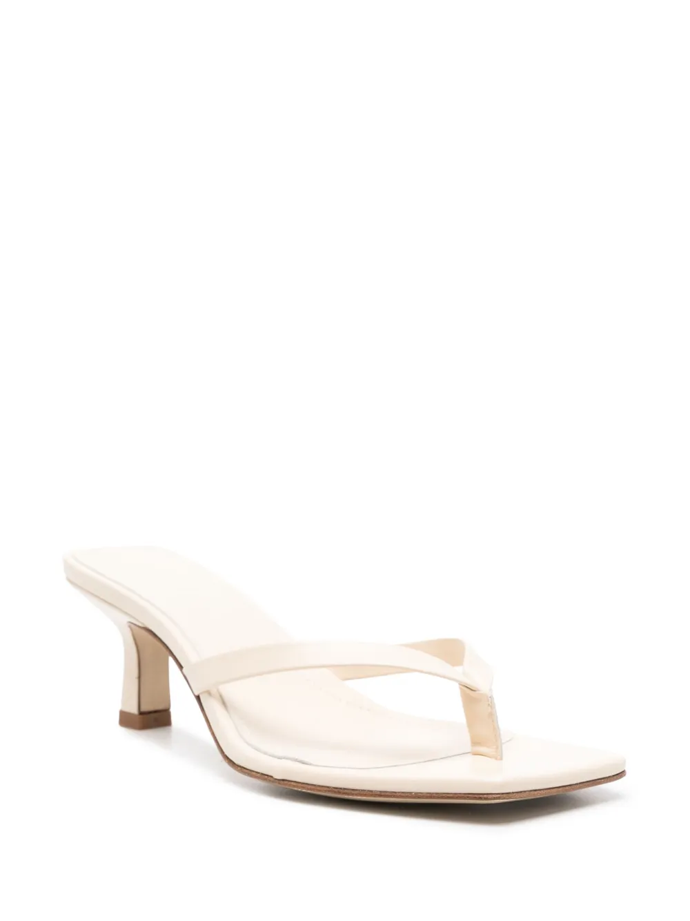 Shop Aeyde Wilma 55mm Leather Mules In Neutrals