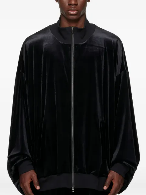Fumito Ganryu zip-up velvet bomber jacket