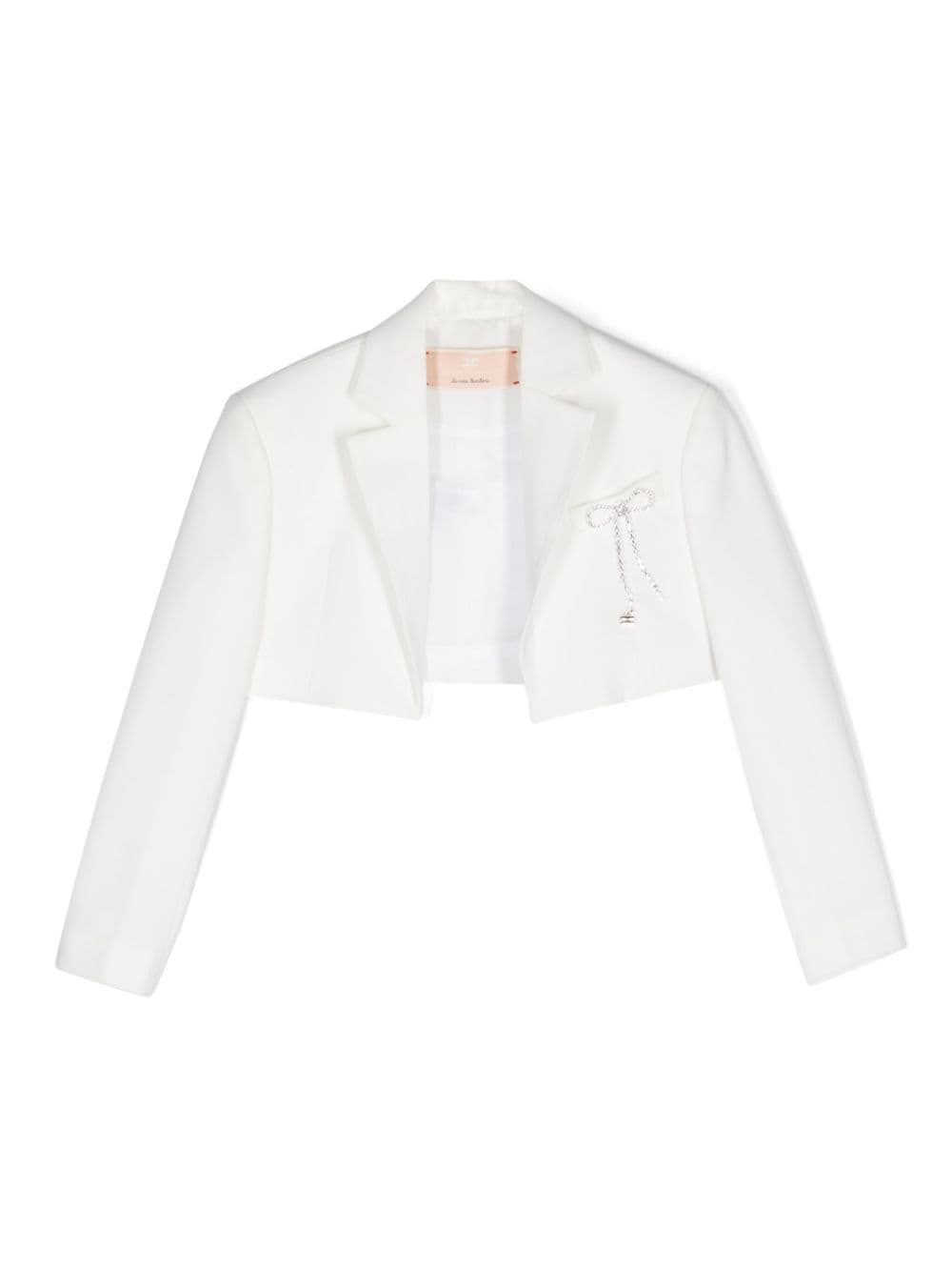 Elisabetta Franchi La Mia Bambina crystal-embellished blazer - White