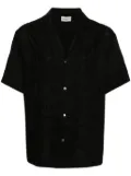 P.A.R.O.S.H. floral-embroidery linen shirt - Black