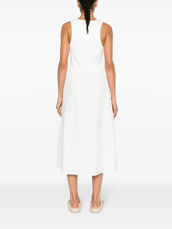 Moncler drawstring-waist Midi Dress | White | FARFETCH