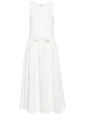 Moncler drawstring-waist midi dress - White